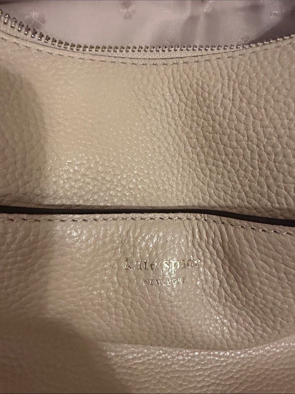 Kate Spade Pebbled Cream Shoulder Bag with adjusted cross body strap - Picture 2 of 6